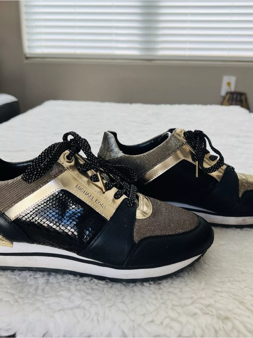 Michael Kors Black and Gold Accent Women's Sneakers